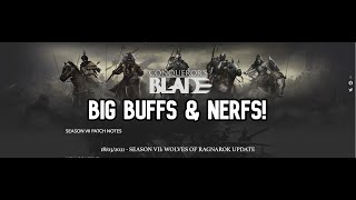 PATCH NOTES FOR SEASON 7! BIG NERFS & BUFF ! - Conqueror's Blade - YouTube
