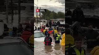El operativo de asistencia a las victimas por el temporal en Campana