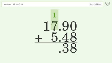 Long Addition Problem 17.9+5.48: Step-by-Step Video Solution | Tiger Algebra