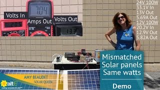 Mismatched Solar Panels- Same watts, different volts and amps