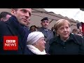 Old lady mistakes Chancellor Merkel for Macron's wife - BBC News