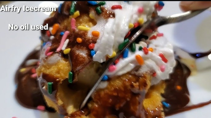 Air Fryer Fried Ice Cream - Fork To Spoon