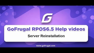 Steps to perform Server Reinstallation |GoFrugal RPOS6.5