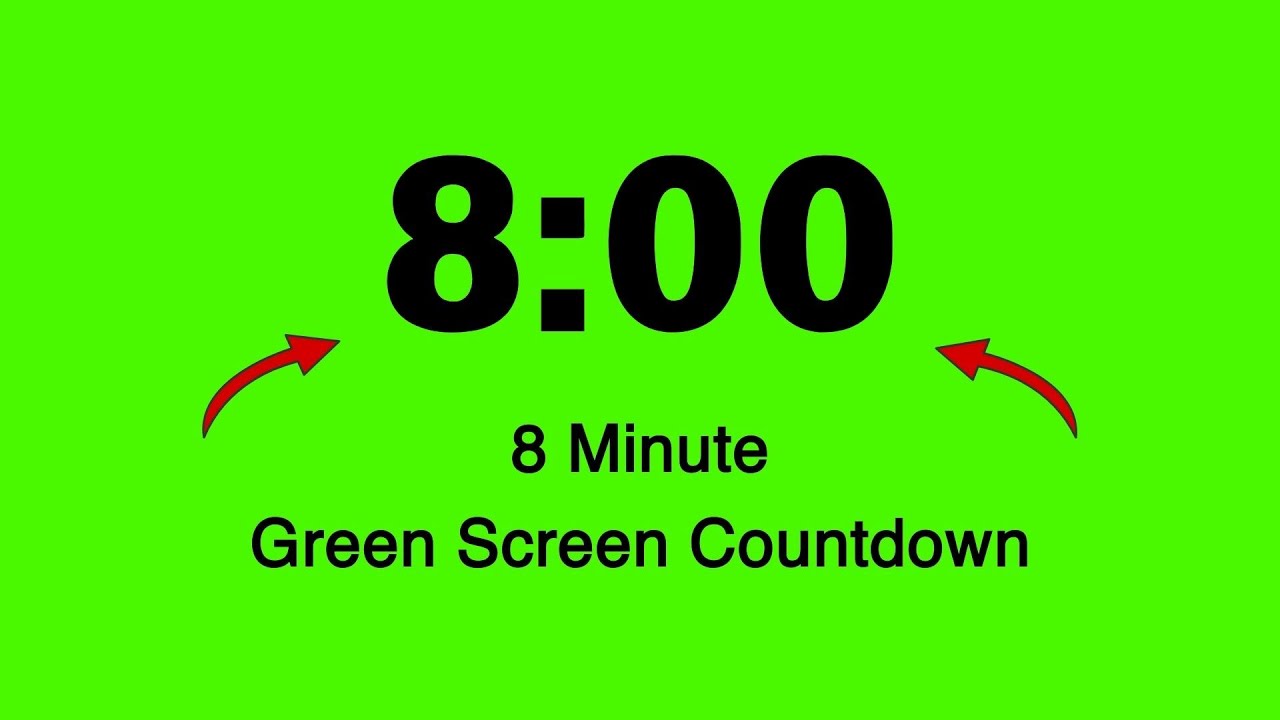 8 minute timer green screen - YouTube