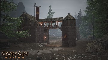 HOW TO BUILD A MEDIEVAL TOWN #5 - THE GUARD HOUSE [SPEED BUILD] - CONAN EXILES