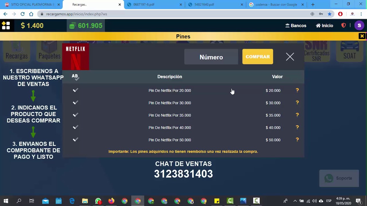 SORTEO CUENTA NETFLIX / COMPRA PINES VIRTUALES / TARJETAS REGALO / GIFT