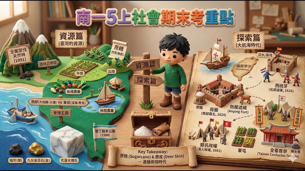 【期末考大補帖】南一五上社會神助攻！臺灣物產與大航海時代的冒險故事