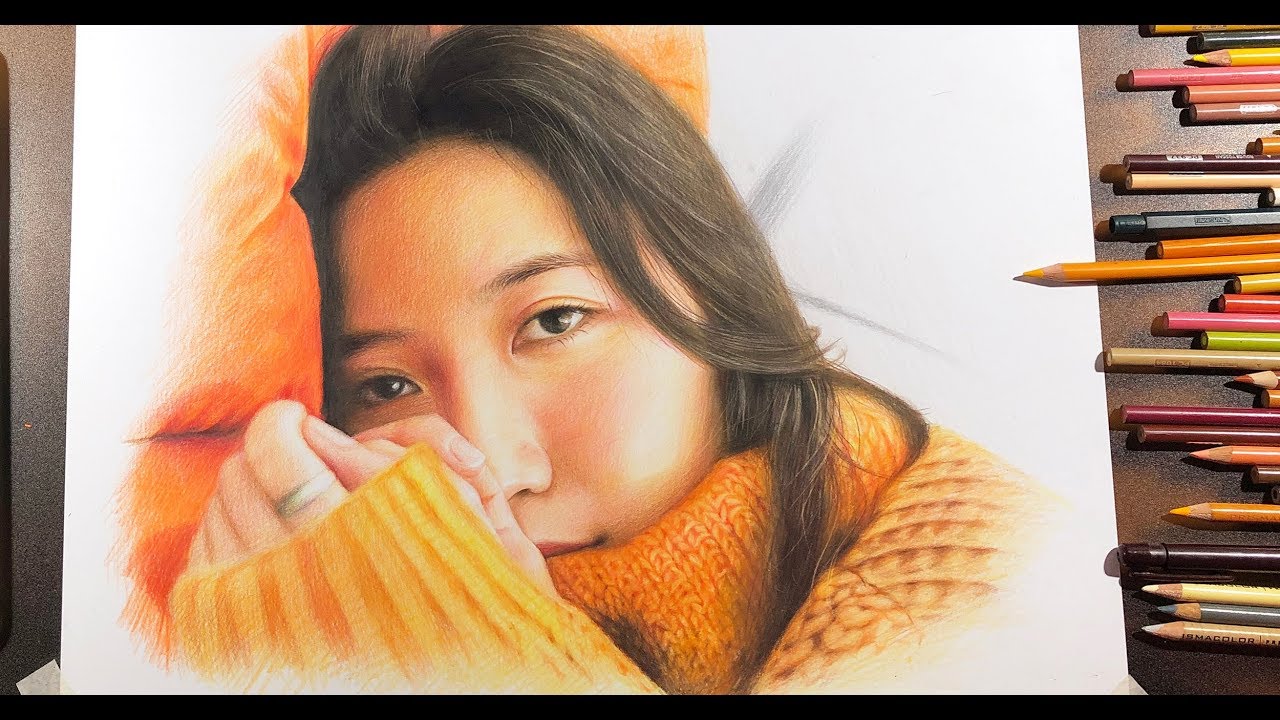 Quá Trình Vẽ Một Bức Tranh Chì Màu - DP Truong - youtube