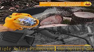 Mini Chainsaw Cordless, Electric Chain Saw, Upgraded 6 Inch Handheld Chainsaw, Small Chainsaw With