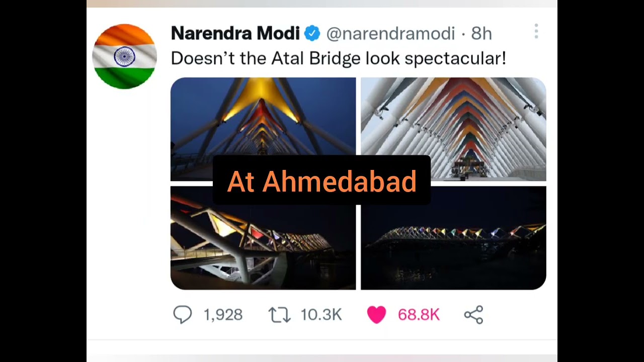 Atal bridge in अहमदाबाद @narendramodi @atal @ahmdabad
