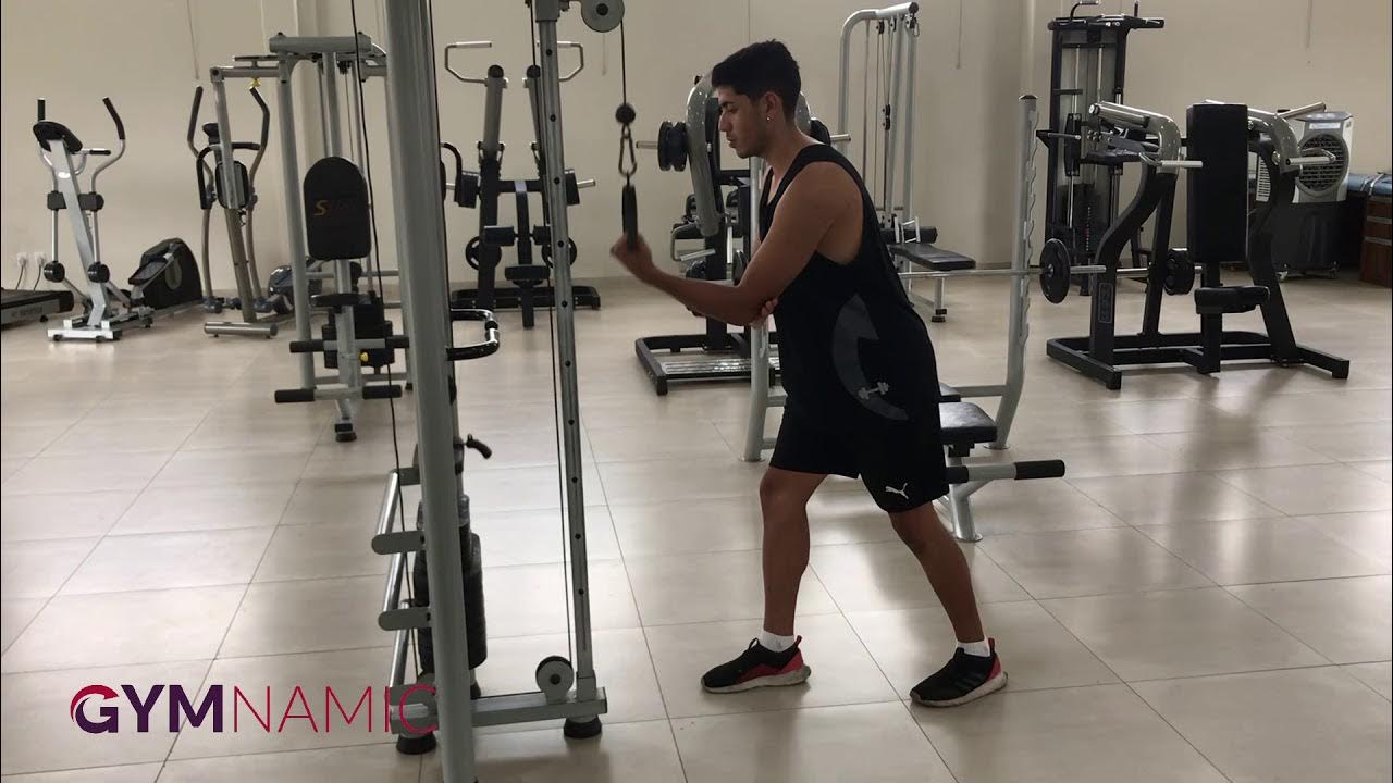 Tríceps pulley unilateral pegada supinada YouTube