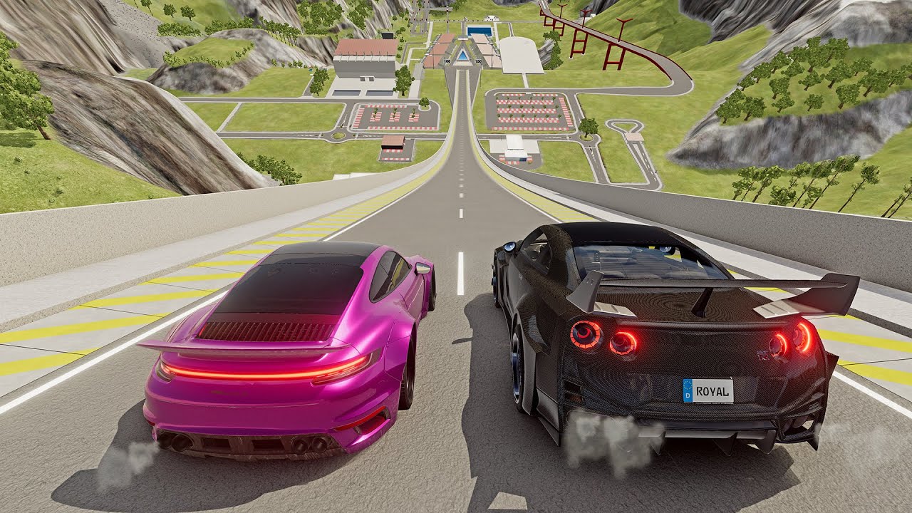 High Speed & Big Ramp Jumps with Expensive Cars #113 - BeamNG Drive ...