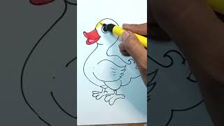 Duck drawing and Coloring | #swarnaart #drawing #duckdrawing