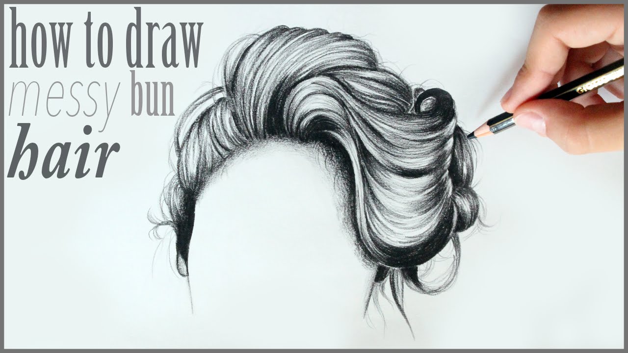 How To Draw Messy Bun Hair Drawing Tutorial