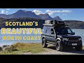 NORTH COAST OF SCOTLAND: car camping in a LAND ROVER and CABIN LIFE! **SUNSET IN THE HOT TUB**