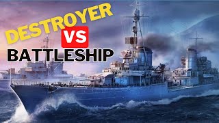 Destroyer vs Battleship 1vs1 World of Warships