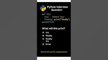 Day 19 | Python Interview Questions | try finally Return Behavior🔥#python #coding #pythonprogramming