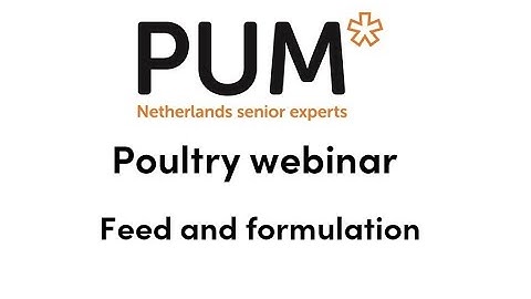 PUM Poultry webinar: Feed and formulation of feed for poultry