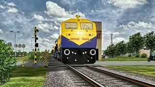 DUAL WDG4D WITH BTPN FREIGHT THRASHING SINGLE LINE LEVEL CROSSING IN INDIAN TRAIN SIMULATOR