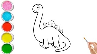 How to Draw and Paint a Cute Dinosaur for Kids | Easy Step-by-Step Tutorial