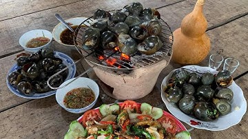 Ốc Bươu Nướng Tiêu Xanh ● Món Ngon Dân Dã Miền Tây | TQMT #41