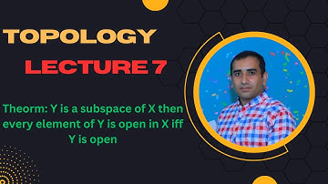 Show that a subspace Y of X is open in X iff every open subset of Y is open in X in Urdu/Hindi