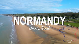 Omaha Beach in Normandy, France / Aerial 4k video with DJI Mini 3 Pro