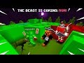 MINECRAFT RUN FROM THE BEAST MAZE ESCAPE with Unspeakable! (MCPE Maze Run)