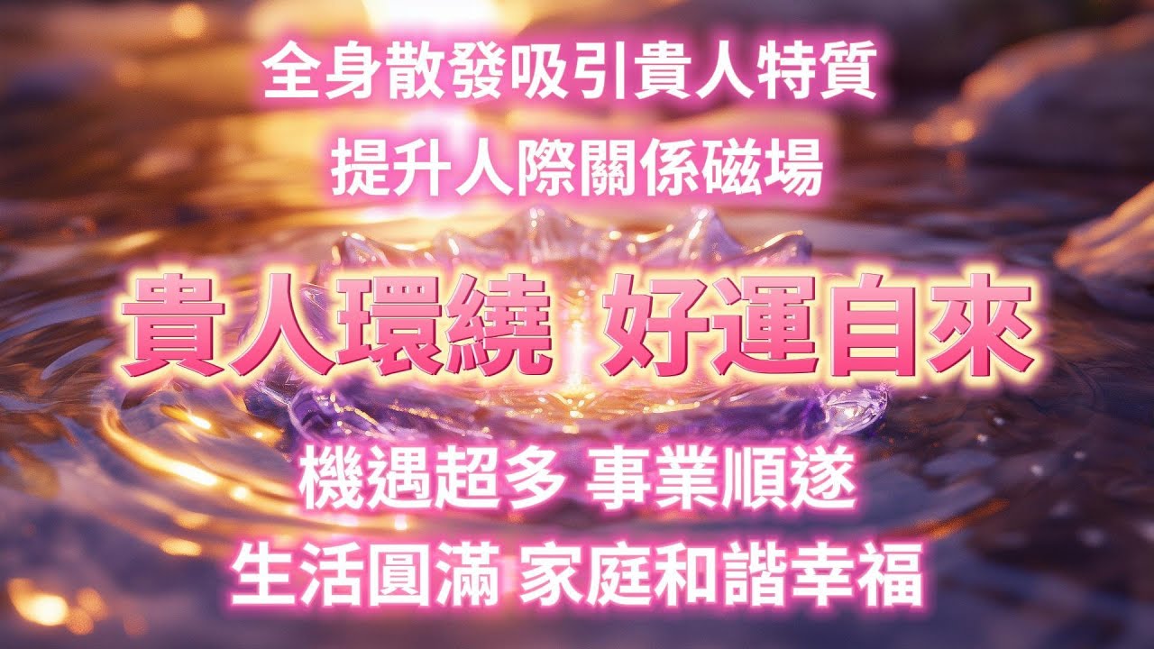 5分鐘後啓動人脈能量場，吸引貴人運加持！提升人際關係磁場，感受被貴人環繞，好運不請自來，排除一切負能量，機遇超多，事業順遂，生活圓滿，家庭和諧幸福🌸 能量Sub，好運音樂，能量音樂，正念冥想，