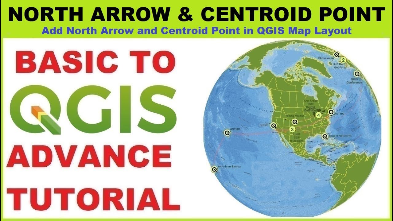 Add North Arrow and Centroid Point in QGIS Map Layout - YouTube