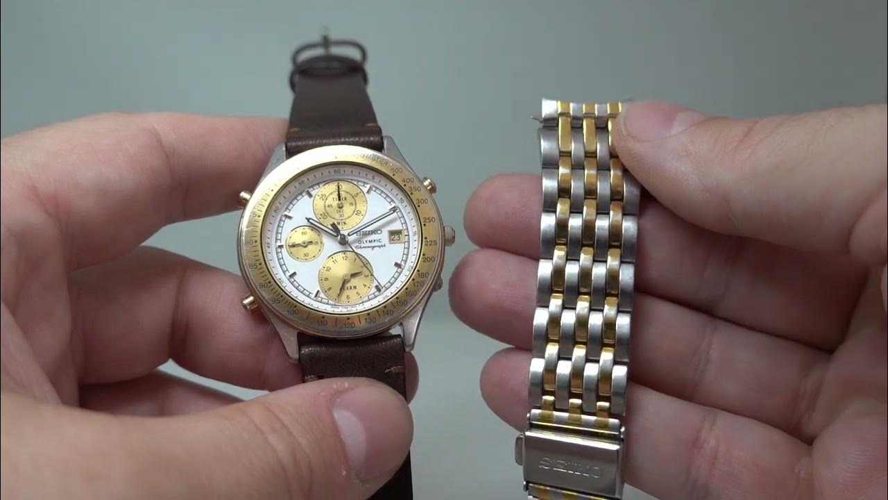 1992 Seiko Olympic Alarm Chronograph men's vintage watch. Model reference  7T42-7A50 - YouTube