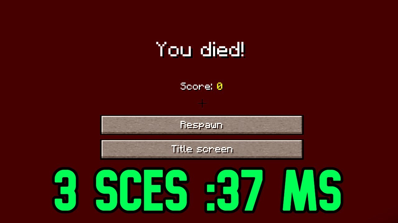Fastest Death In Minecraft Random Seed - YouTube