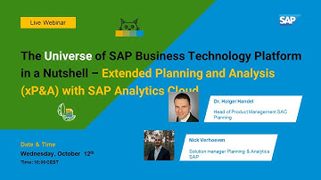 The Universe of SAP Business Technology Platform in a Nutshell – xP&A with SAP Analytics Cloud