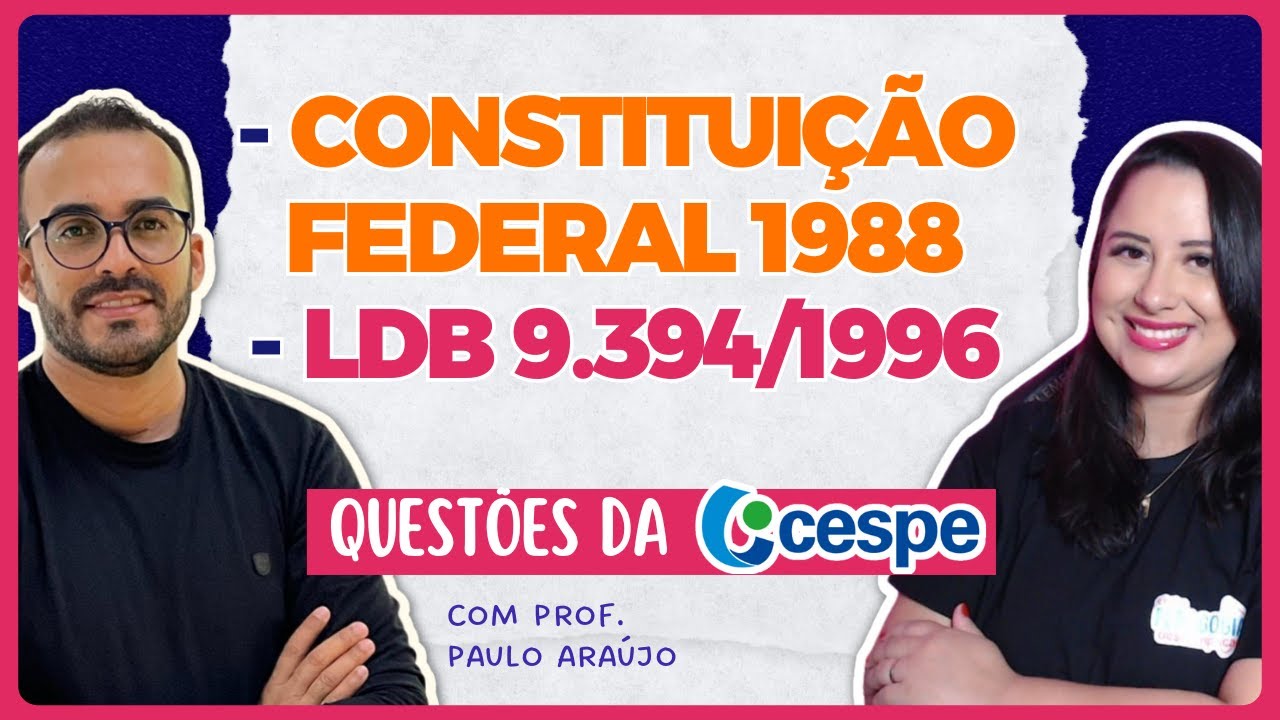 Ldb n 9 394 1996 e suas altera es constitui o federal 1988 cespe