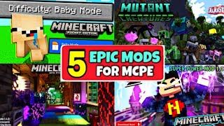 Top 5 epic mods for minecraft pocket edition || Best Minecraft mods 1.19 || Pero Panda ||