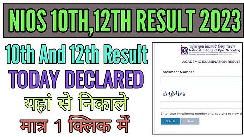 Nios class 10th and 12th result 2023 kaise nikale, How to check nios 10th,12th result 2023, nios