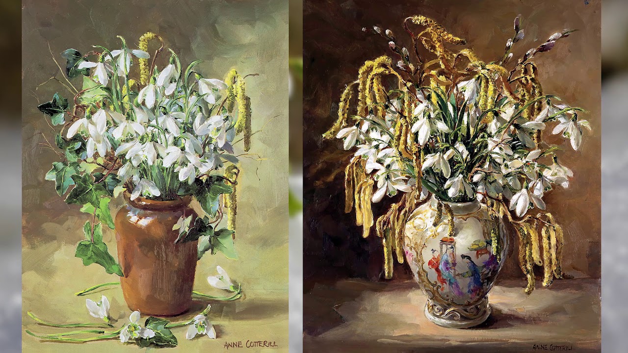 Snowdrop oil paintings by artist Anne Cotterill - YouTube.