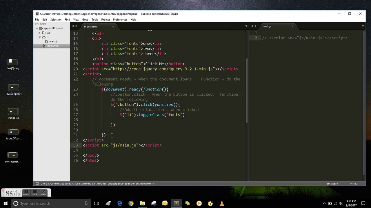 Tutorial link your jQuery to your JavaScript folder - YouTube