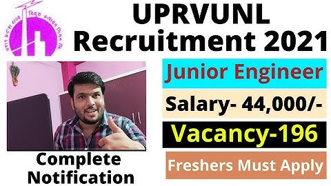 UPRVUNL Recruitment Notification Out 2021 | UPRVUNL recruitment | uprvunl vacancy 2021 | Fresher Job