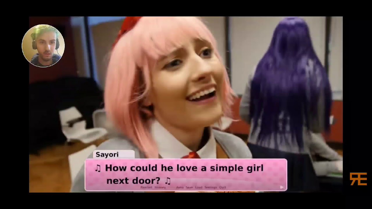 New hair color and reaction to ddlc song Just Monika - YouTube