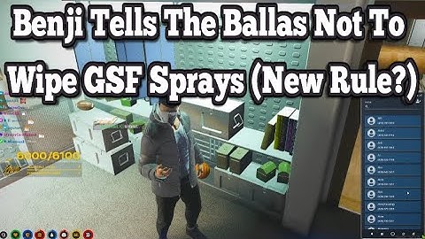 Benji Tells The Ballas Not To Wipe GSF Sprays (New Rule?) | No-Pixel 3.1