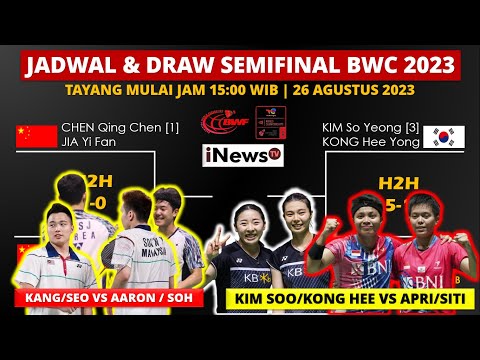 Jadwal Semifinal BWF World Championships 2023 Hari ini: Jam 14:00 WIB Live INEWS TV | Draw SF BWC