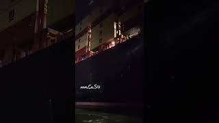 a large container ship named MSC CLARA docked at a terminal.  #ship #fypシ