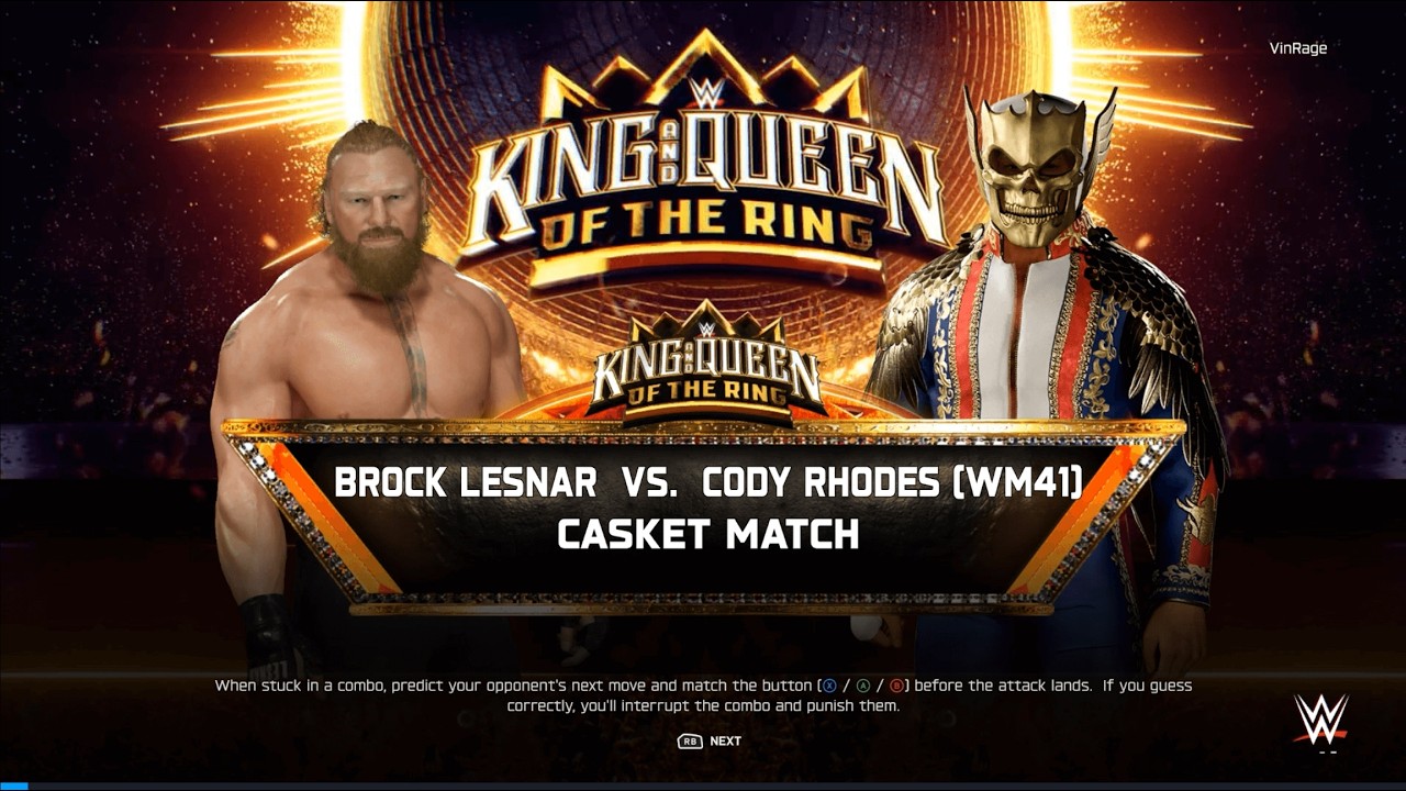 WWE 2K25: KOTR - Semi Finals (Match 1) Brock Lesnar vs Cody Rhodes W/Friends | Casket Match