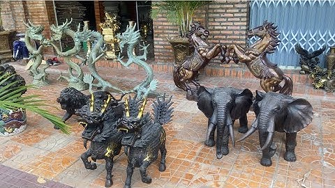 🔴 3/2/24 - cặp rồng siêu đẹp, cặp ngựa vẽ gấm bằng đồng và một số mẫu khác | Cần Thơ Cổ Xưa
