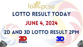 Lotto Result Today 2PM June 4, 2024 EZ2 2D Lotto | Swertres 3D Lotto