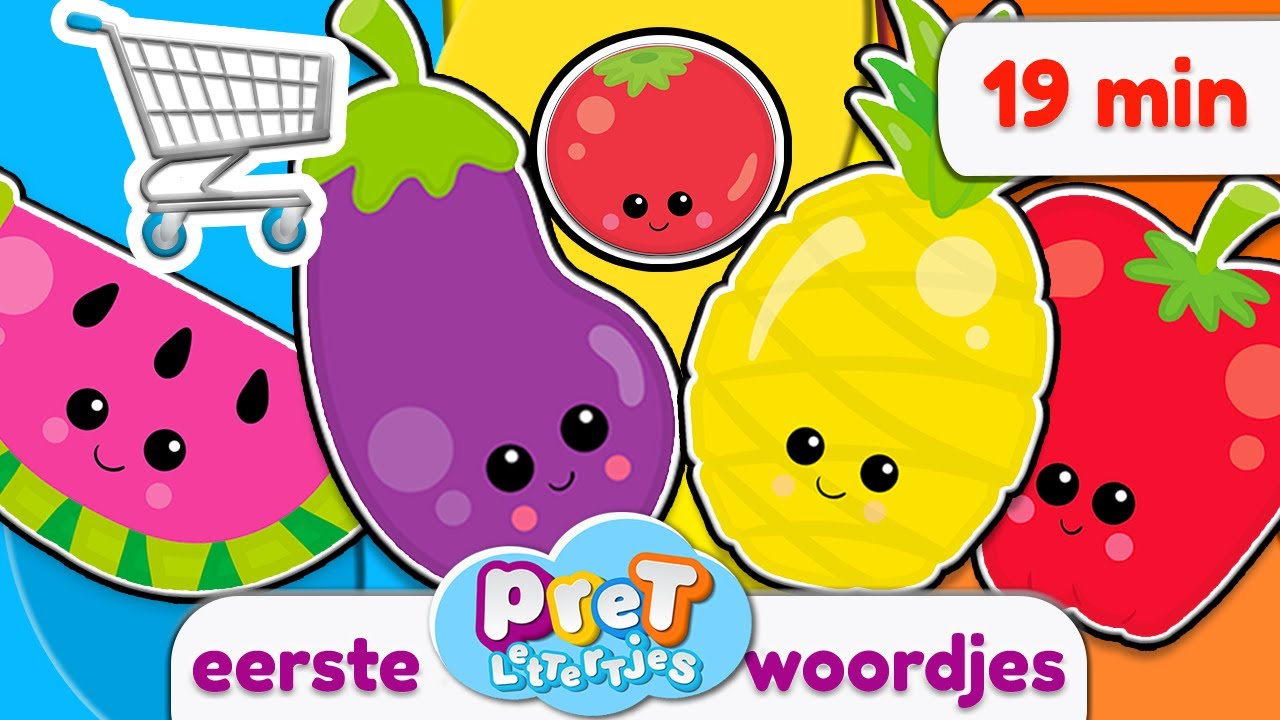 Pretlettertjes WOORDJES Special | Groenten en Fruit boodschappen doen