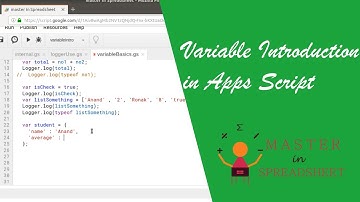 Google Apps Script - variables Intro