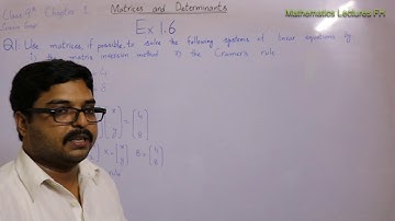 Question 1 Part 8 Exercise 1.6 9th Class Maths || Chapter 1 Maths Matrix  || Mathematics Lectures FH