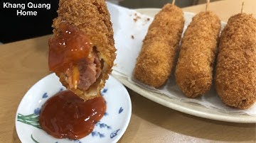 Làm xúc xích chiên xù thơm ngon giòn tan hấp dẫn ăn là ghiền luôn! Khang Quang Home